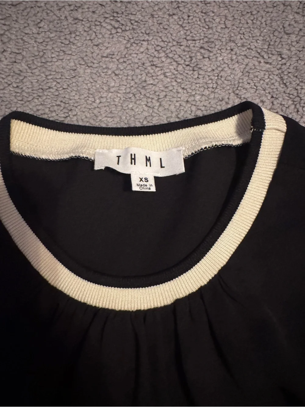 Black Ruffle Sleeve Blouse - Picture 2 of 3